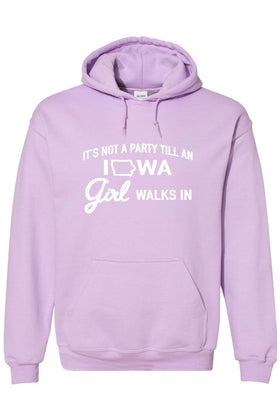 Iowa Party Girl Hooded Sweatshirt - Orchid