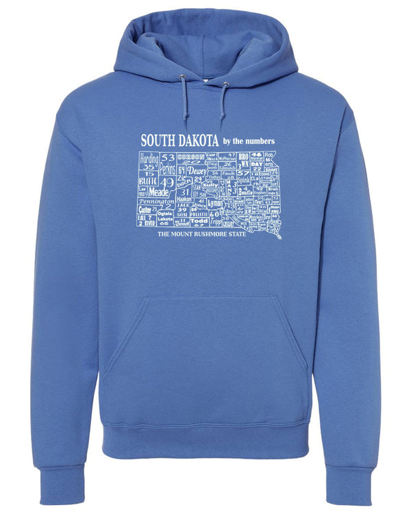 South Dakota Counties (By The Numbers) Hooded Sweatshirts